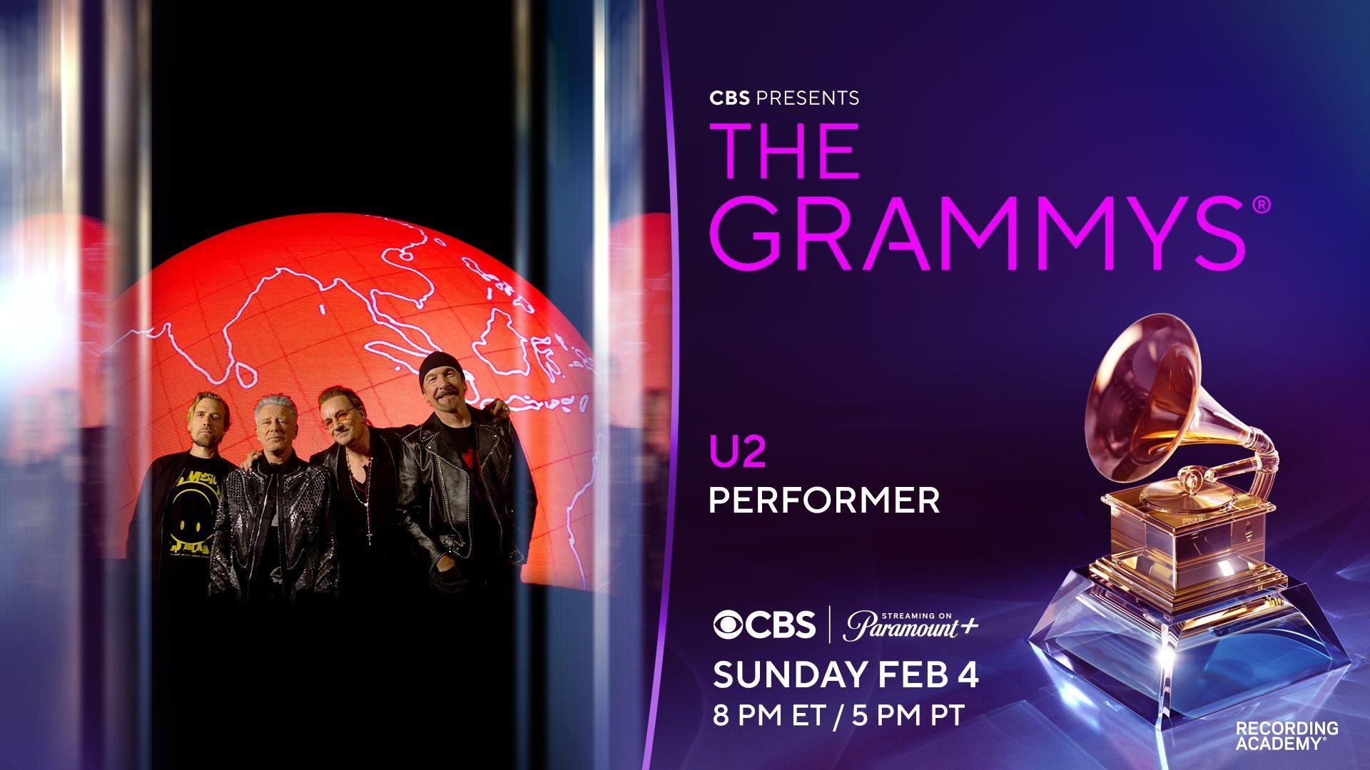 U2 to Make Historic Broadcast Performance from Las Vegas Sphere at 2024 GRAMMYs