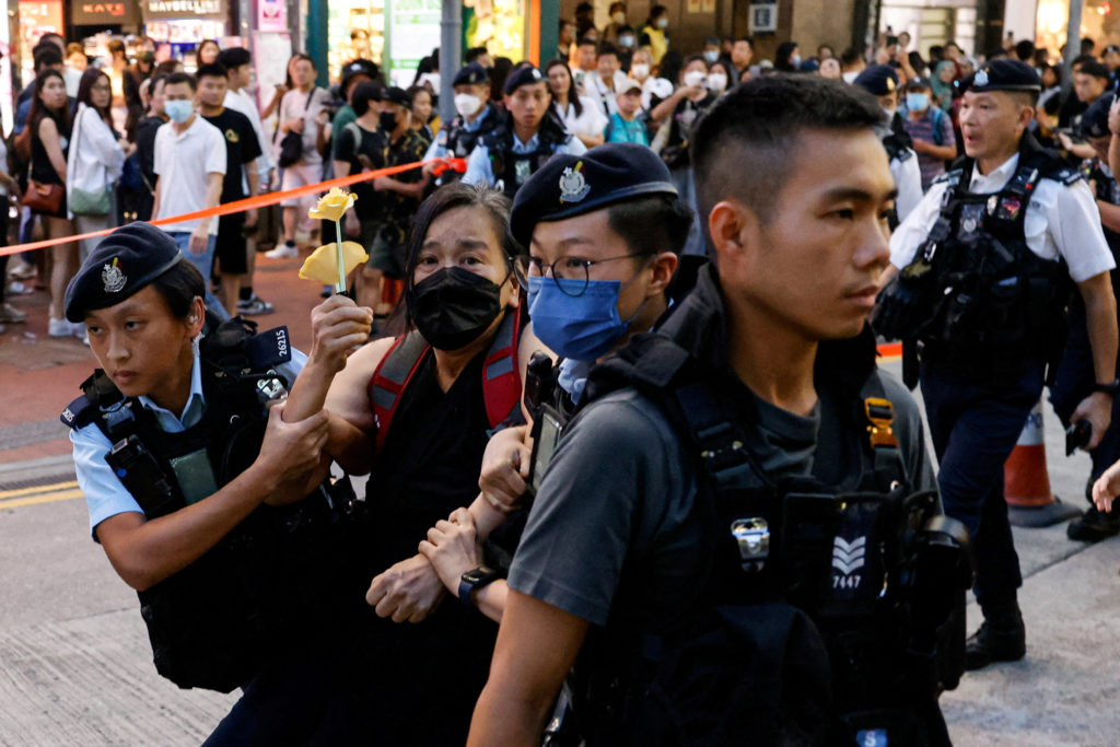 Hong Kong Police Detain Protesters on 34th Anniversary of Tiananmen Square Massacre