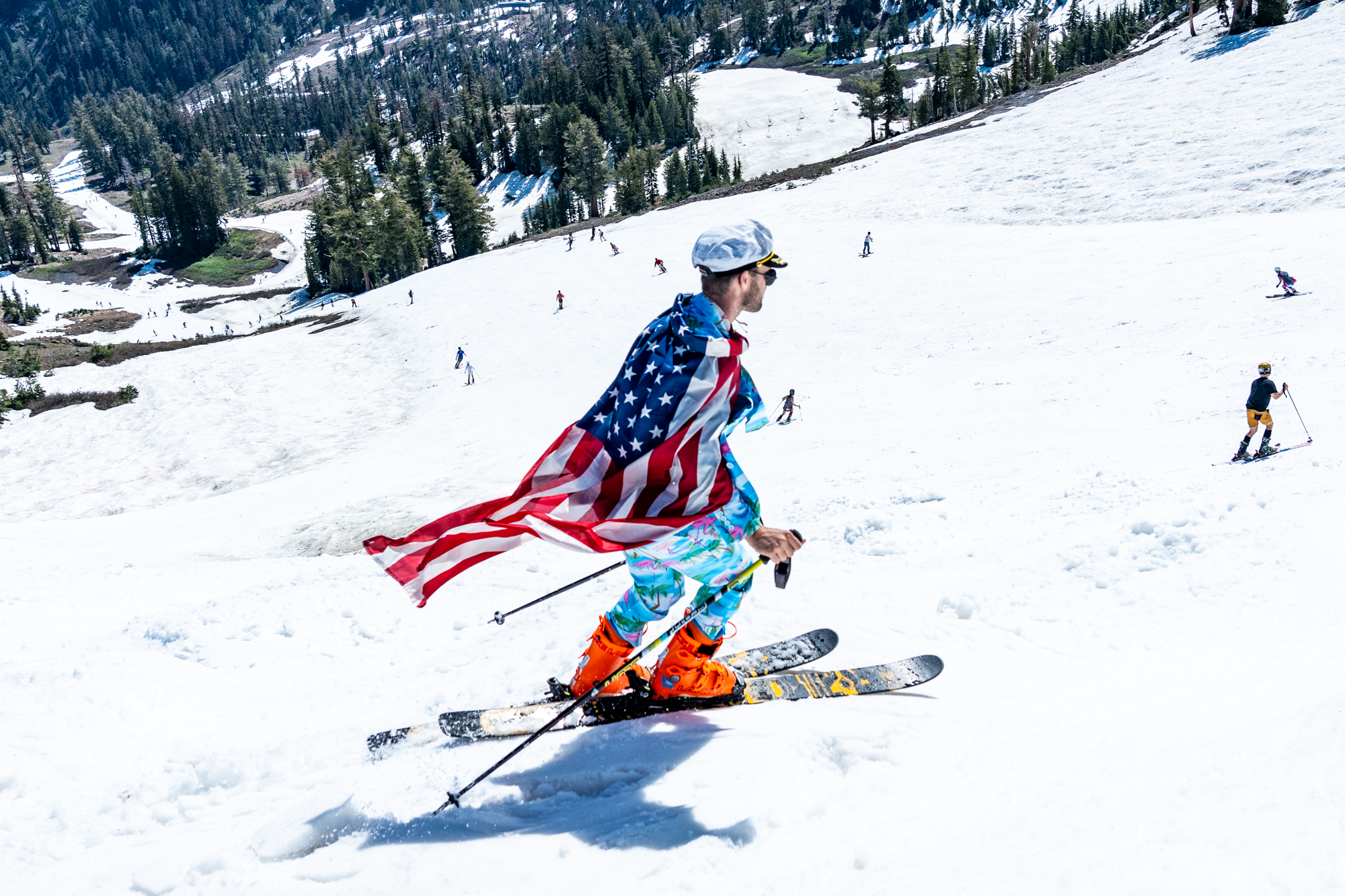 Featured image for "Unprecedented Summer Skiing: Tahoe's Festive Fourth of July Draws Huge Crowds"