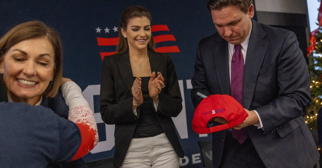 Featured image for "DeSantis' Wife Sparks Controversy with Iowa Caucus Invitation"