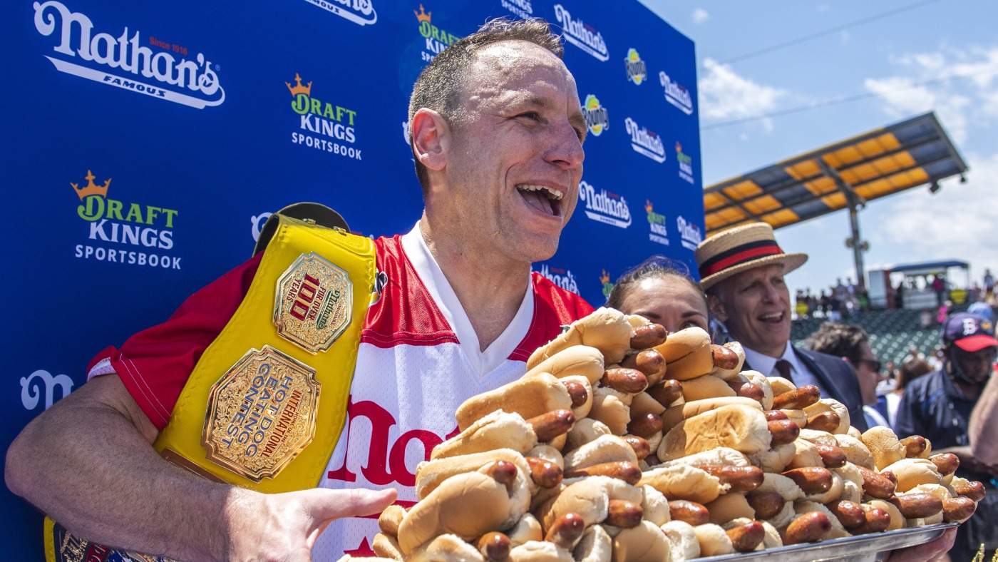Featured image for Joey Chestnut to Compete in 2025 Nathan’s Hot Dog Contest After 2024 Ban