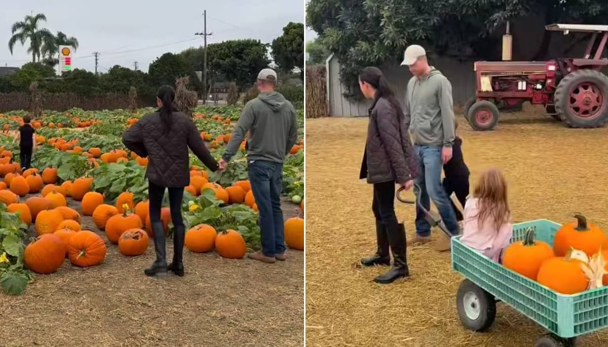 Featured image for Meghan Markle Shares Heartwarming Family Pumpkin Picking Video with Archie and Lilibet