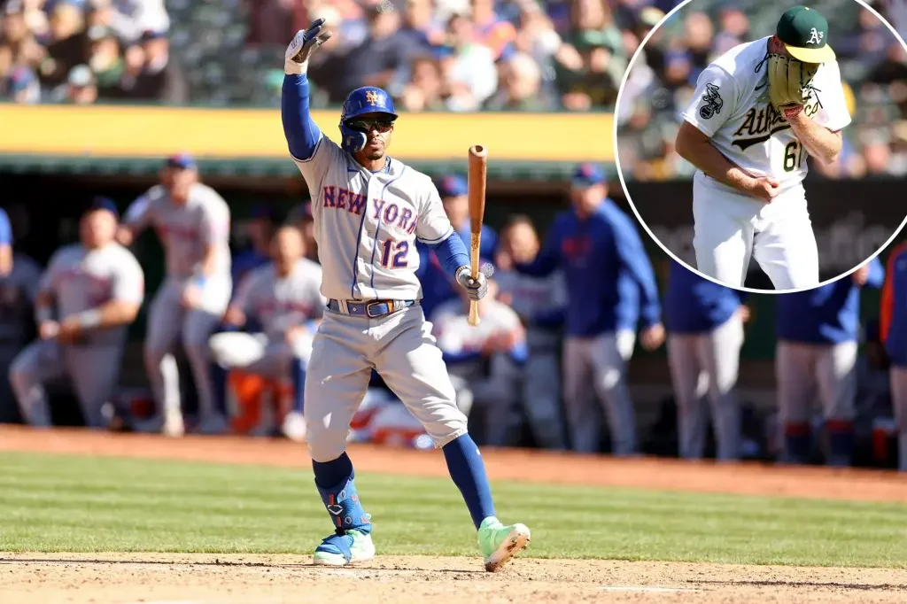 "Nimmo's heroics secure Mets' sweep over A's in extra innings"