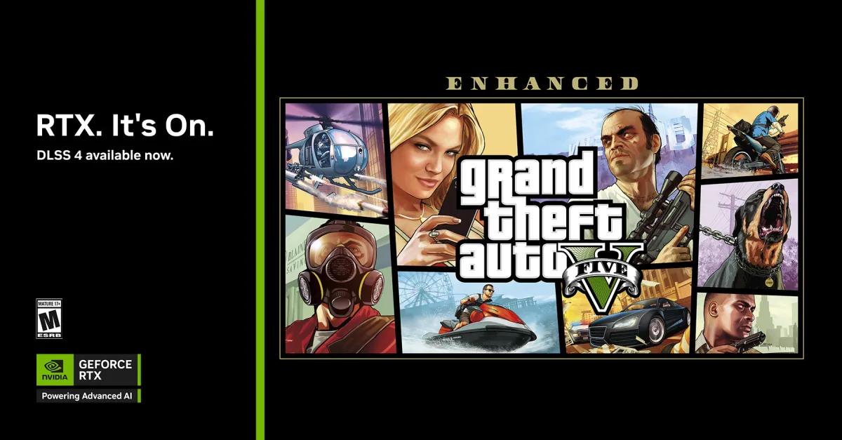 Featured image for GTA V and Senua’s Saga: Hellblade II Receive New NVIDIA Driver Updates with DLSS 4 Support