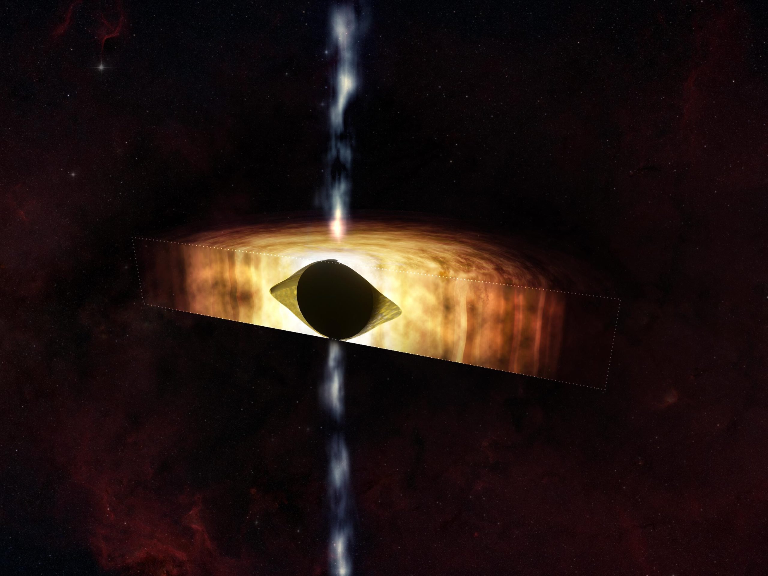 Featured image for "Milky Way's Spinning Black Hole Warps Spacetime"