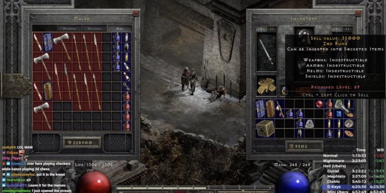 Featured image for "Diablo II Speedrunner's Hilarious Sale of 1-in-3-Million Item Shocks Fans"