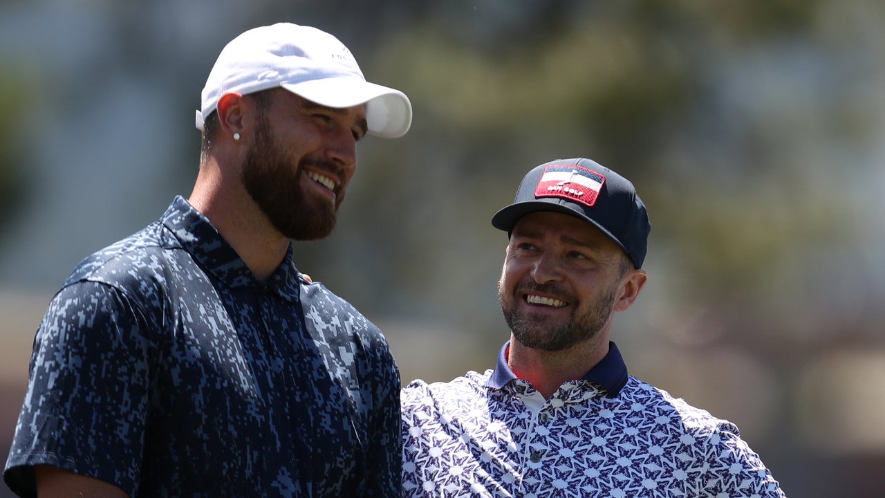 Featured image for "Justin Timberlake's Memorable Encounters with Travis Kelce and Jimmy Fallon"