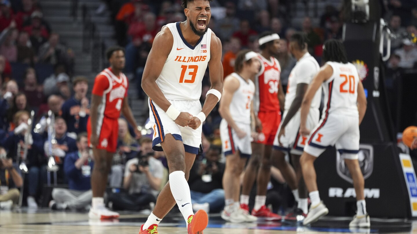 "Illinois Upsets Ohio State 77-74 in Big Ten Tournament Quarterfinals"