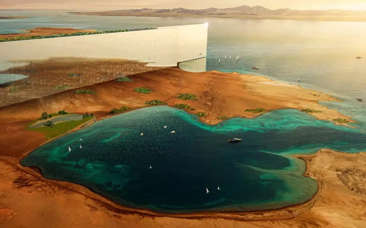 Featured image for "The Line: Aerial Views Unveil Saudi Arabia's Trillion-Dollar Megacity Project"