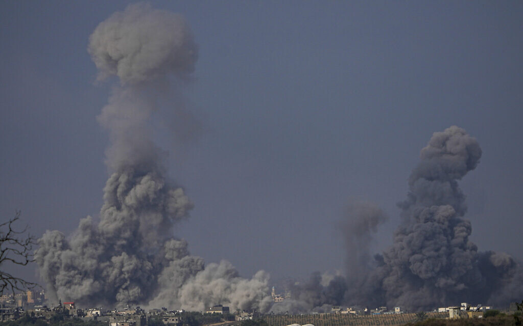"Israel's Intensified Strikes on Hamas Targets Amidst 222 Hostages in Gaza"