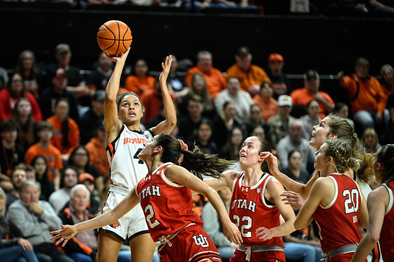 Featured image for "Oregon State Dominates Utah with 91-66 Victory"