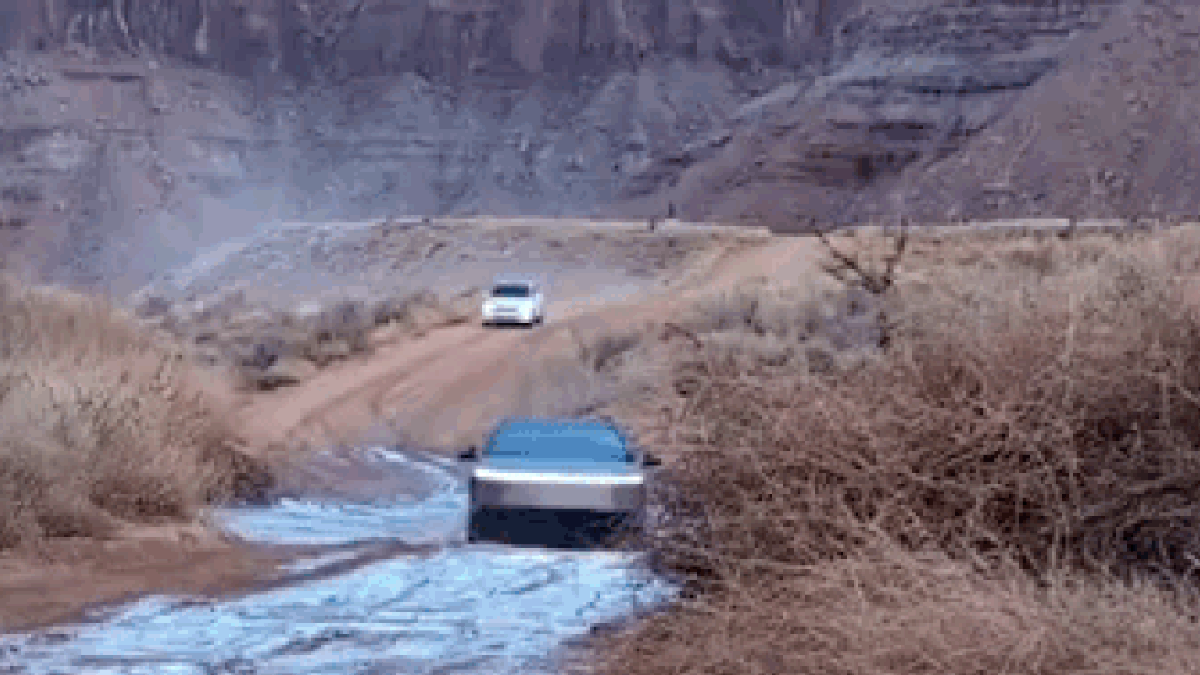 Featured image for "Tesla Cybertruck Fails Crossing Creek"
