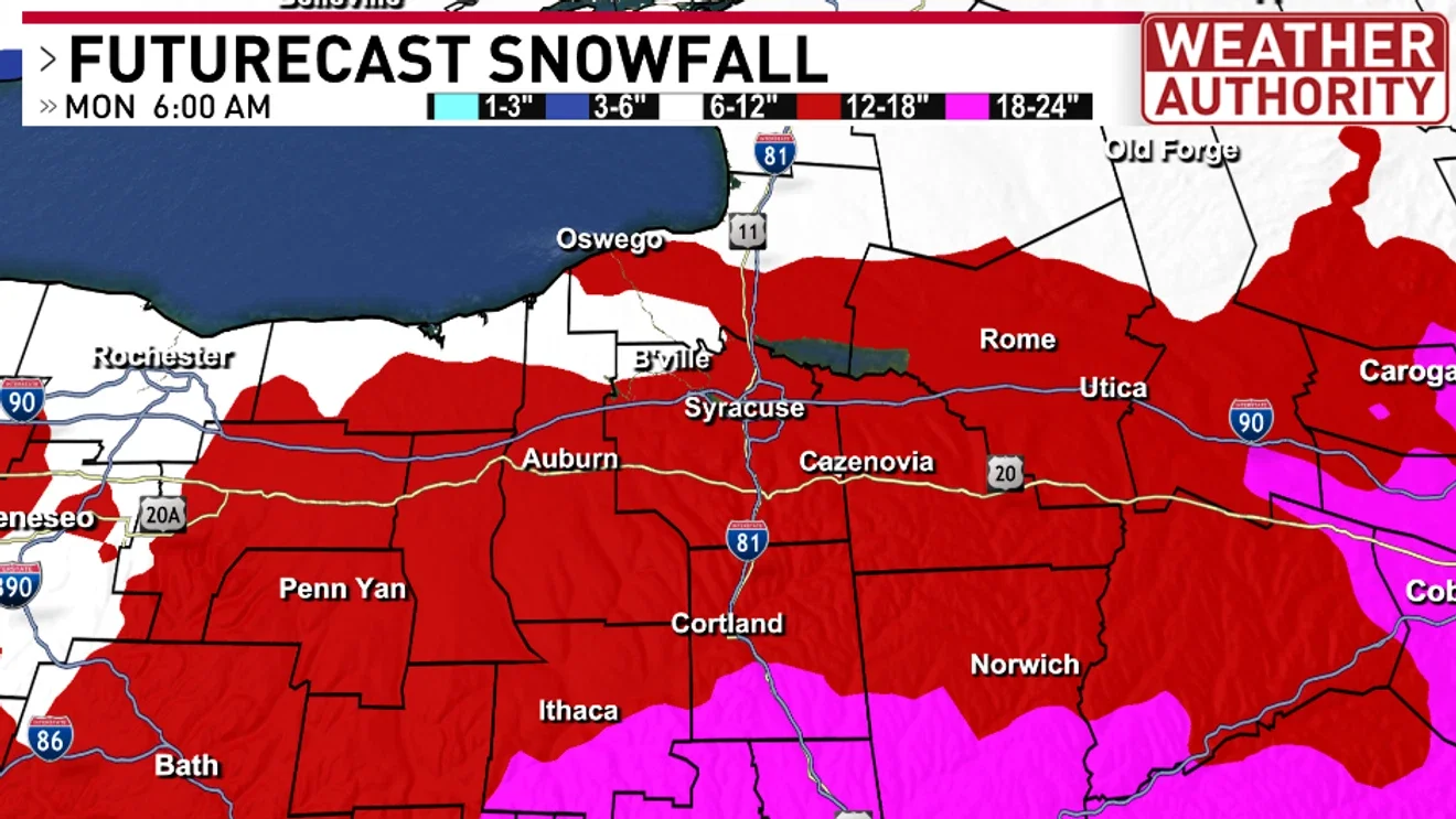 Central New York Braces for Major Snowfall as Lake-Effect Follows