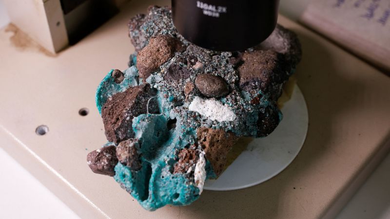 Plastic rocks discovered on remote Brazilian island.