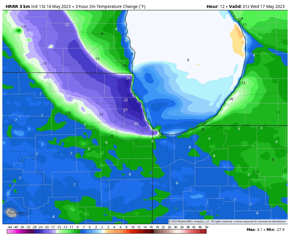 "Pneumonia Front to Bring Rapid Temperature Drop to Chicago and Wisconsin"