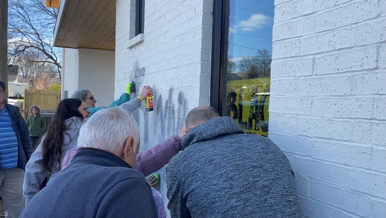 Sylvan Park community unites against hate graffiti.