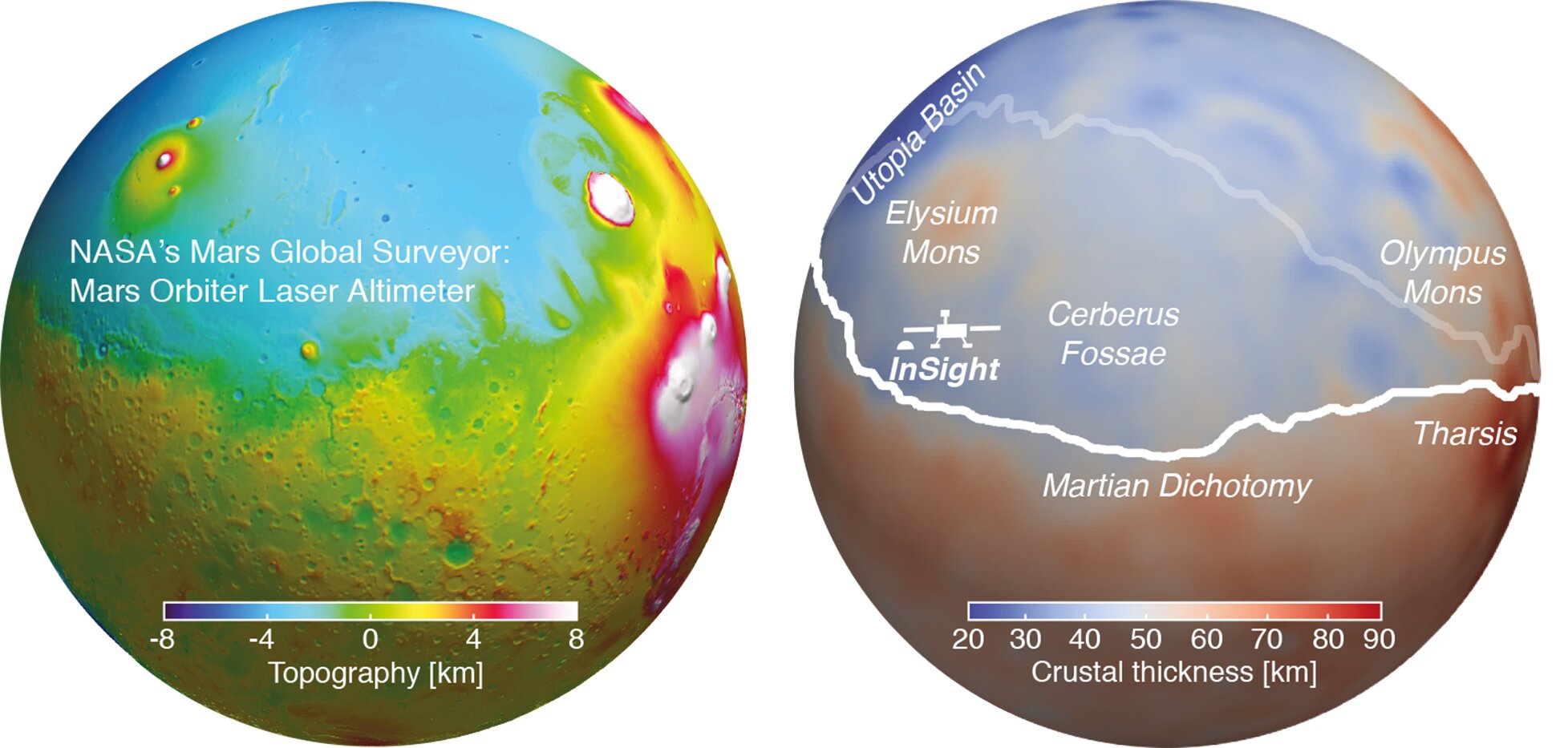 Featured image for Global Thickness and Radioactive Heat Source of Martian Crust Determined