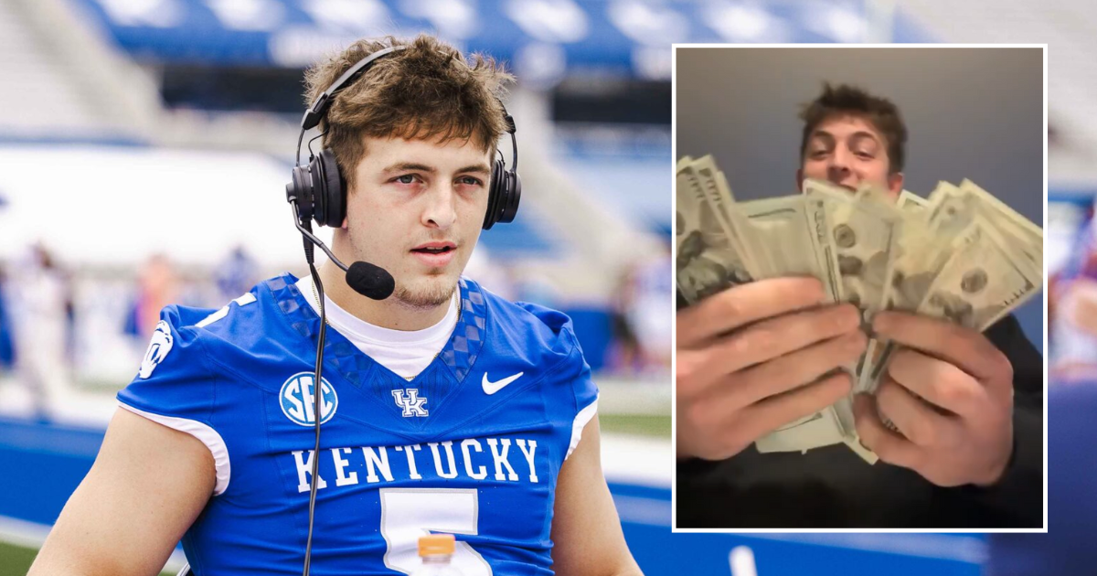 Featured image for Kentucky QB Zach Calzada apologizes for viral NIL cash video