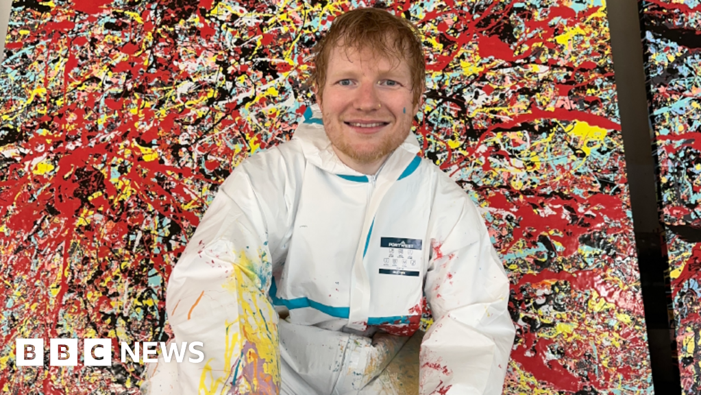 Featured image for Ed Sheeran to Showcase and Sell Pollock-Inspired Artwork in London