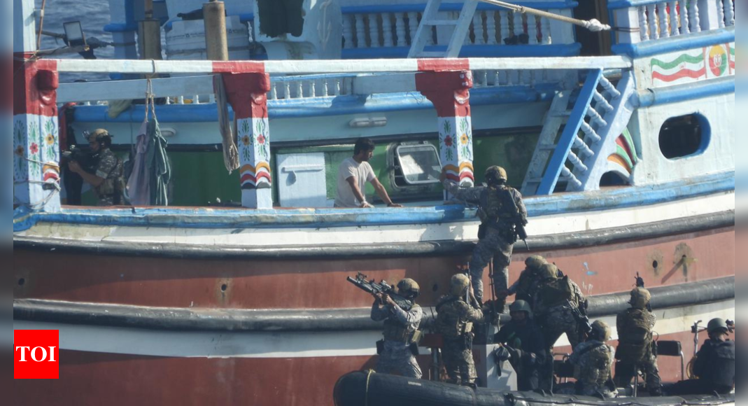 Featured image for "Indian Navy Rescues Iranian and Pakistani Crew from Somali Pirates"