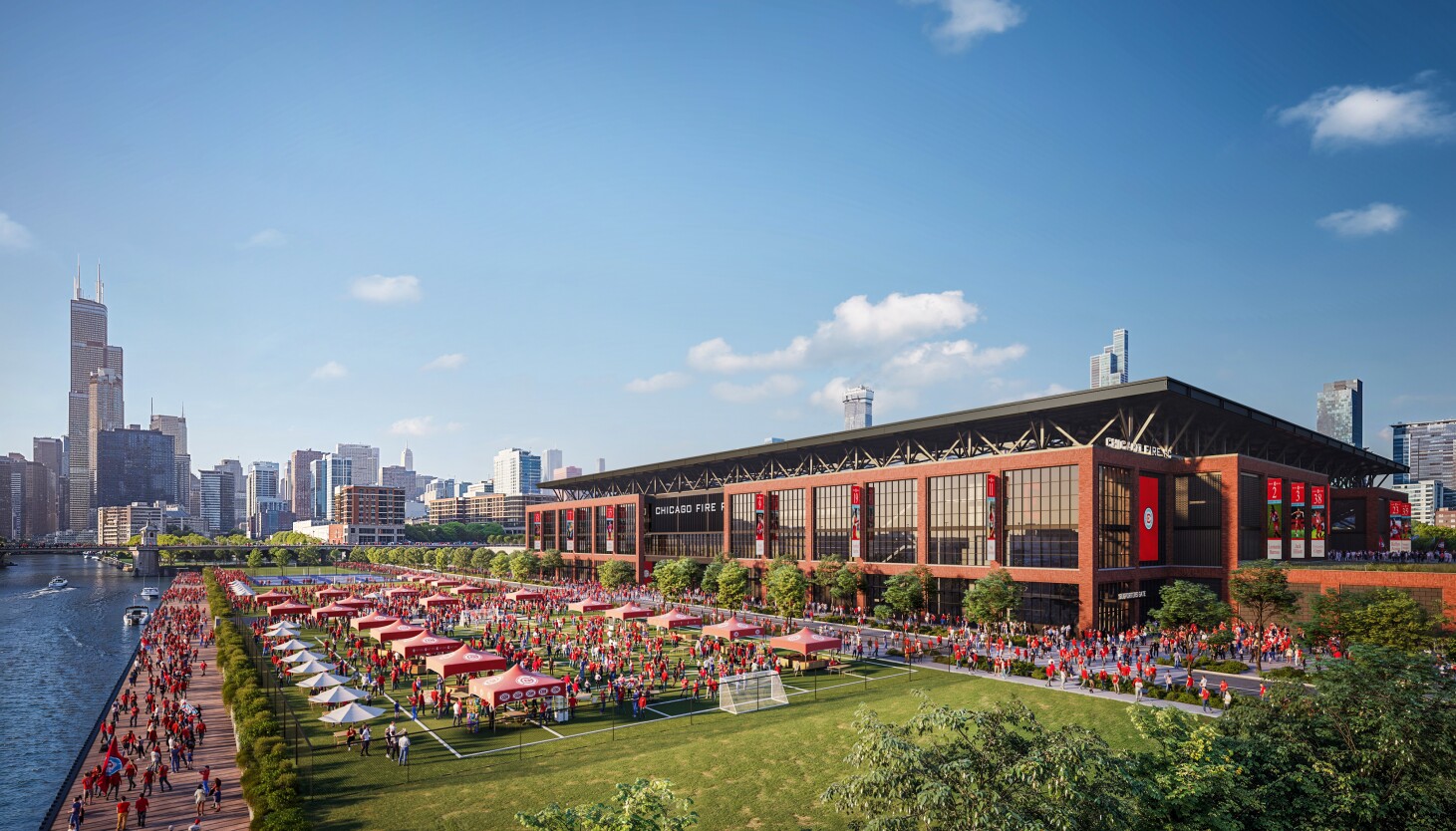Featured image for Chicago Fire Unveils $650M South Loop Stadium Renderings