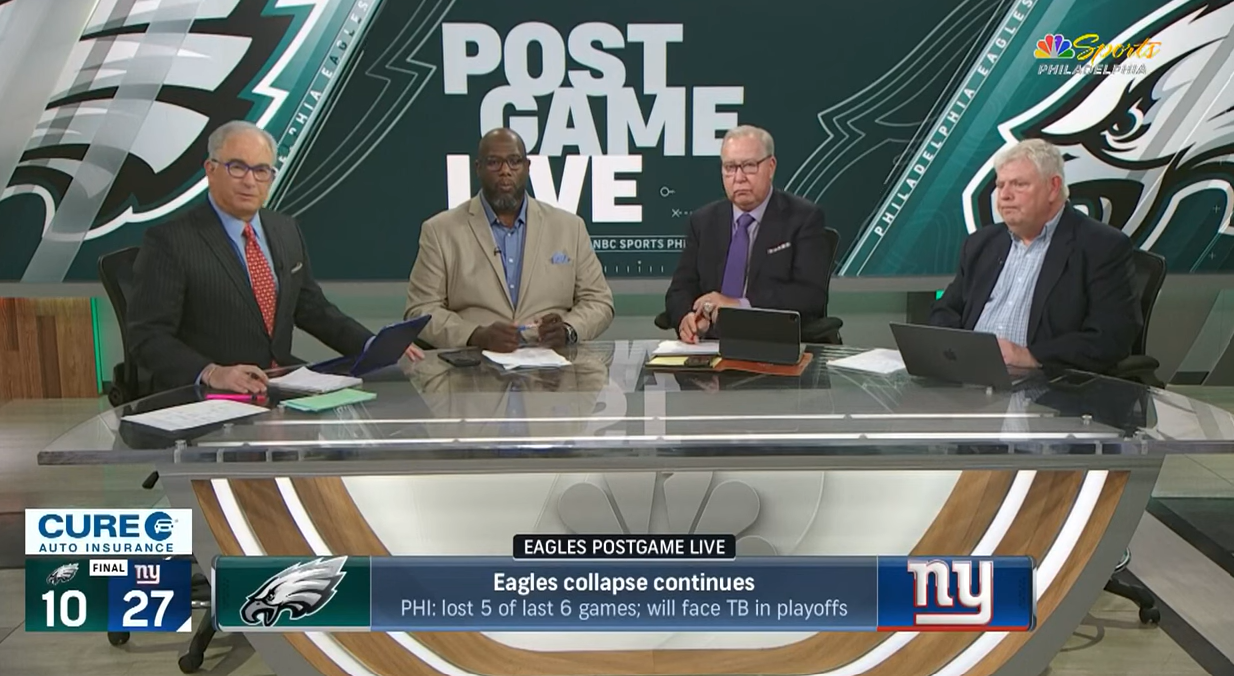 Featured image for "Philadelphia Eagles in Crisis: Hosts Unleash Frustration, Fans Worry as Playoffs Loom"