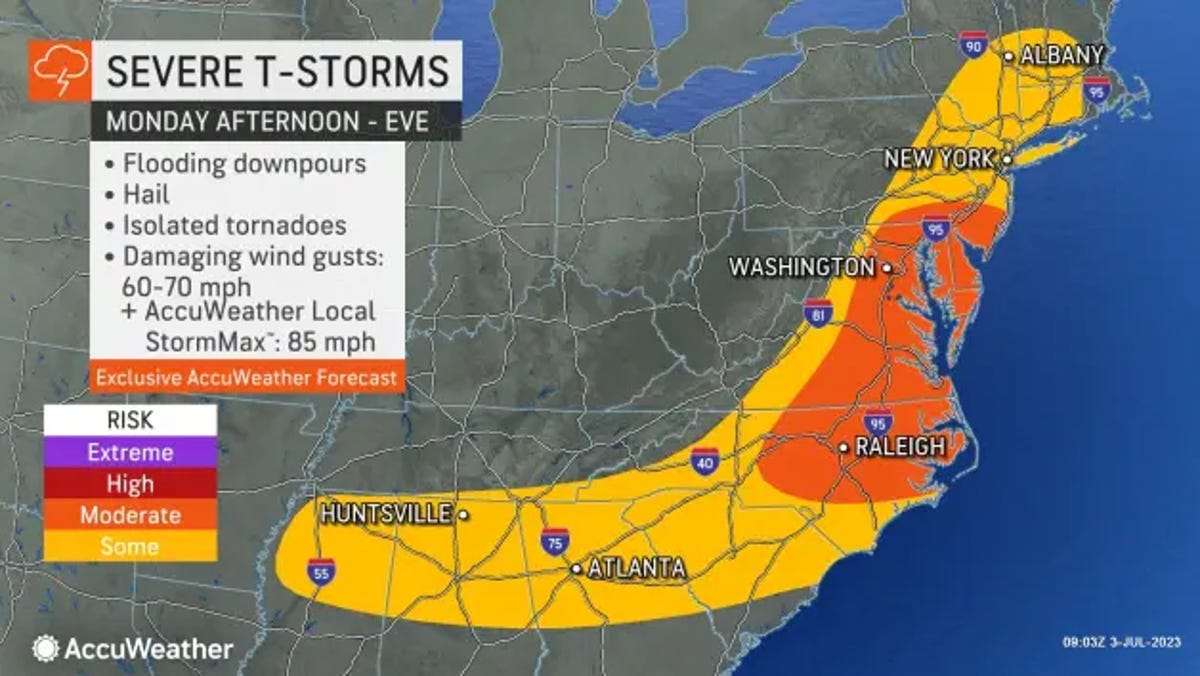 Severe storms and scorching heat threaten July 4 celebrations across the US