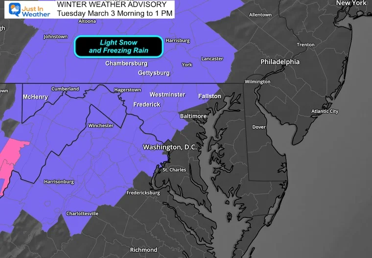 Icy Start to Tuesday Morning Triggers Winter Weather Advisory