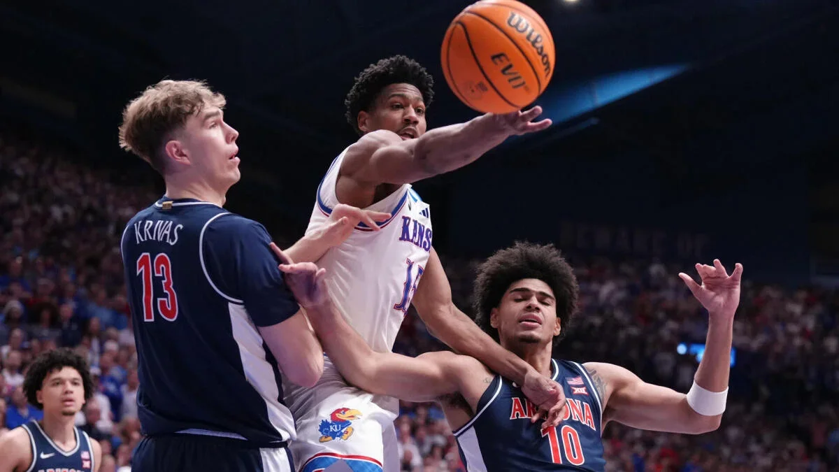 Jayhawks stun top-ranked Arizona at home without Peterson