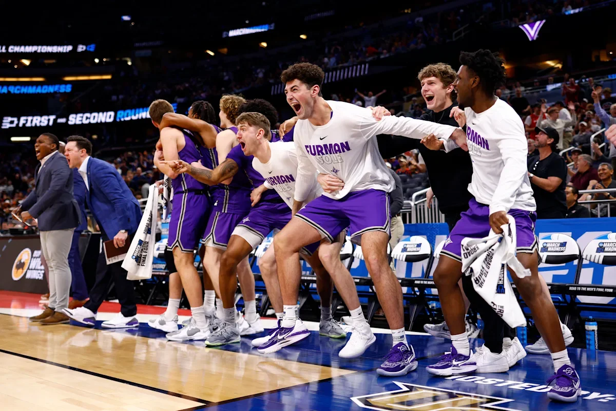 Furman's stunning upset over Virginia in March Madness 2023.
