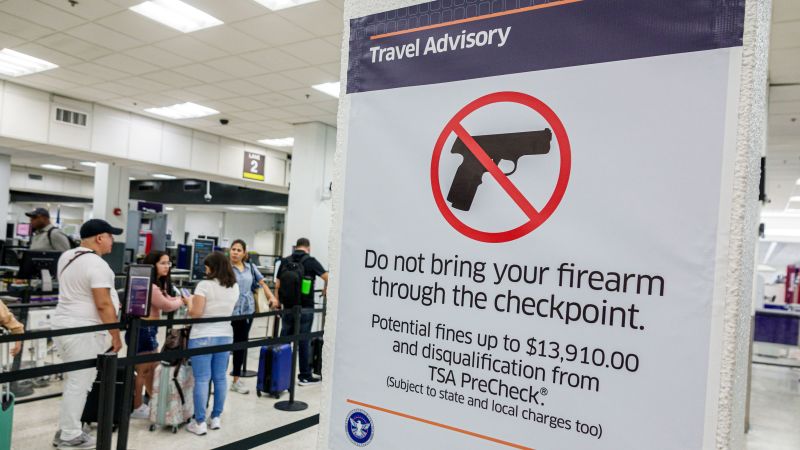 "Record Number of Firearms Seized at US Airports in First Quarter of 2024"