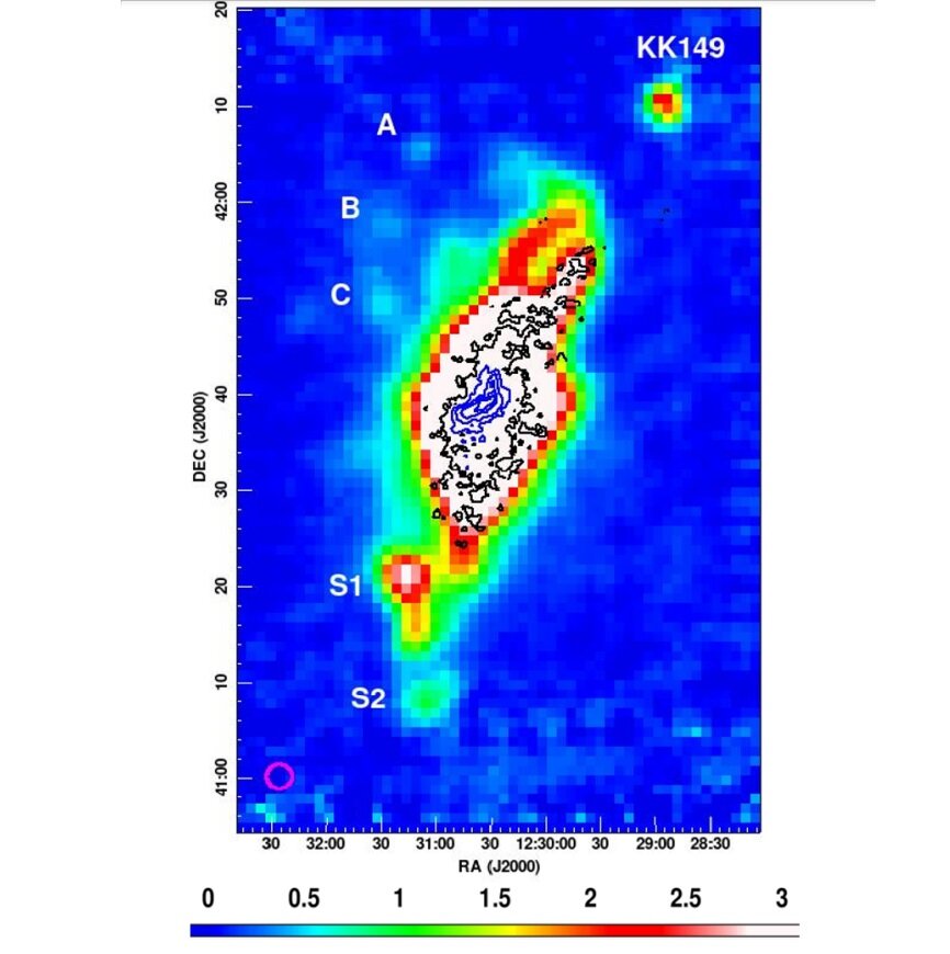 Featured image for Arp 269 exhibits long tidal tails in galaxy pair.