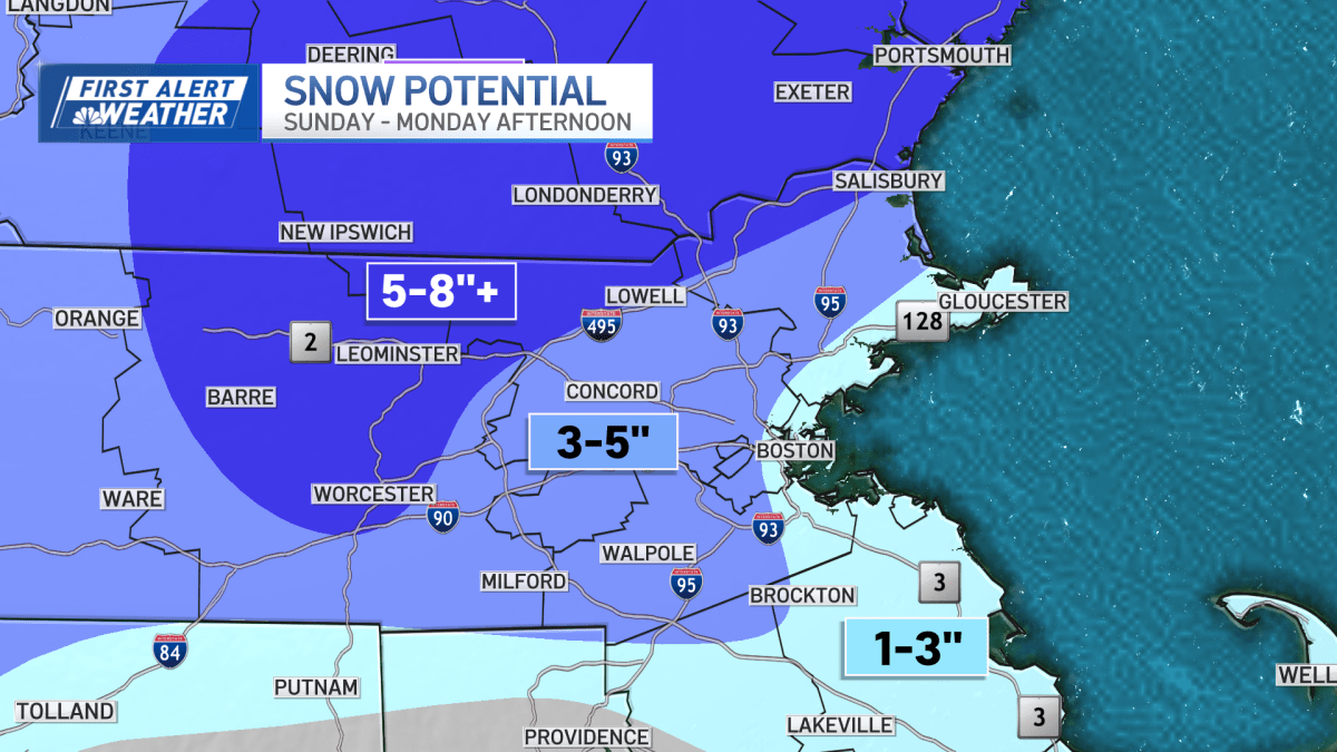 "New England Braces for Heavy Snowfall This Sunday-Monday"