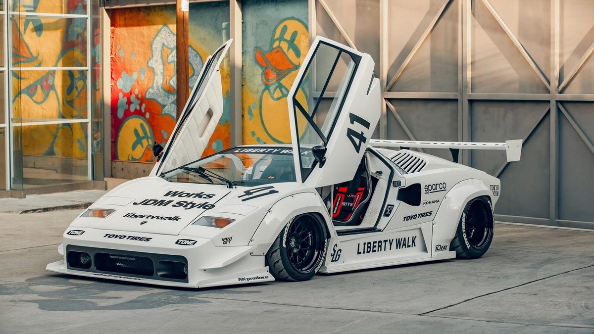 Featured image for "Liberty Walk's Outrageous Widebody Lamborghini Countach Unveiled at Tokyo Auto Salon"