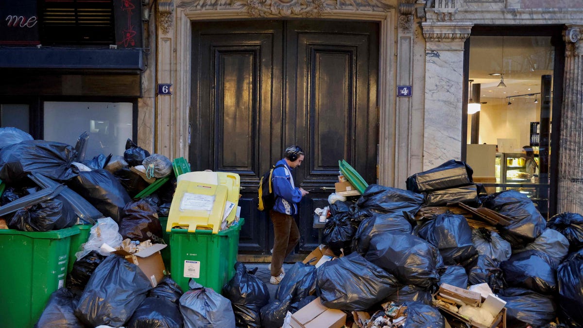 Paris Protests Leave Streets Filled with Trash