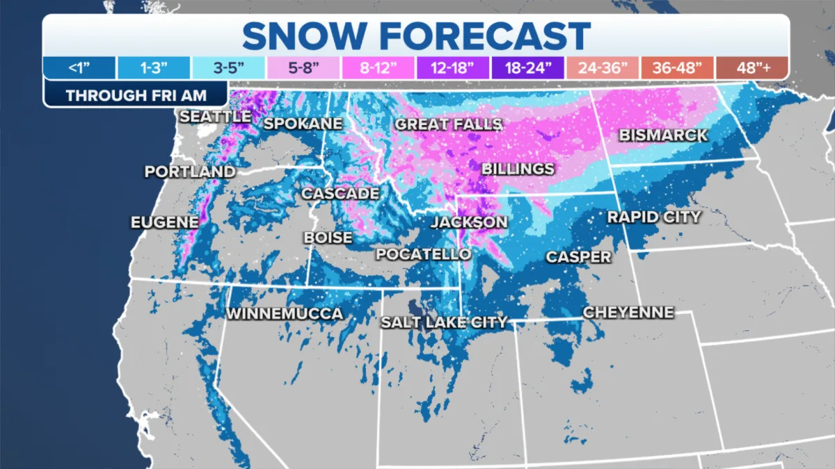 Featured image for Winter Storm Alert: Heavy Snowfall Expected in Northwestern US and Northern Rockies
