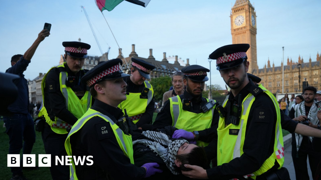 Featured image for U.K. police arrest nearly 900 at Palestine Action protest in London