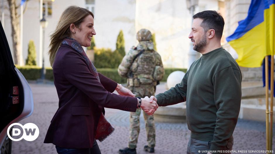 EU's Metsola advocates for continued support to Ukraine against Russian aggression.