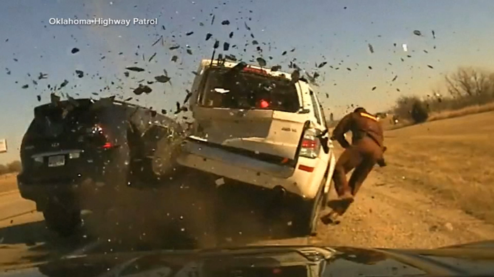 Featured image for Oklahoma Trooper's Miraculous Survival: Dashcam Captures Highway Crash