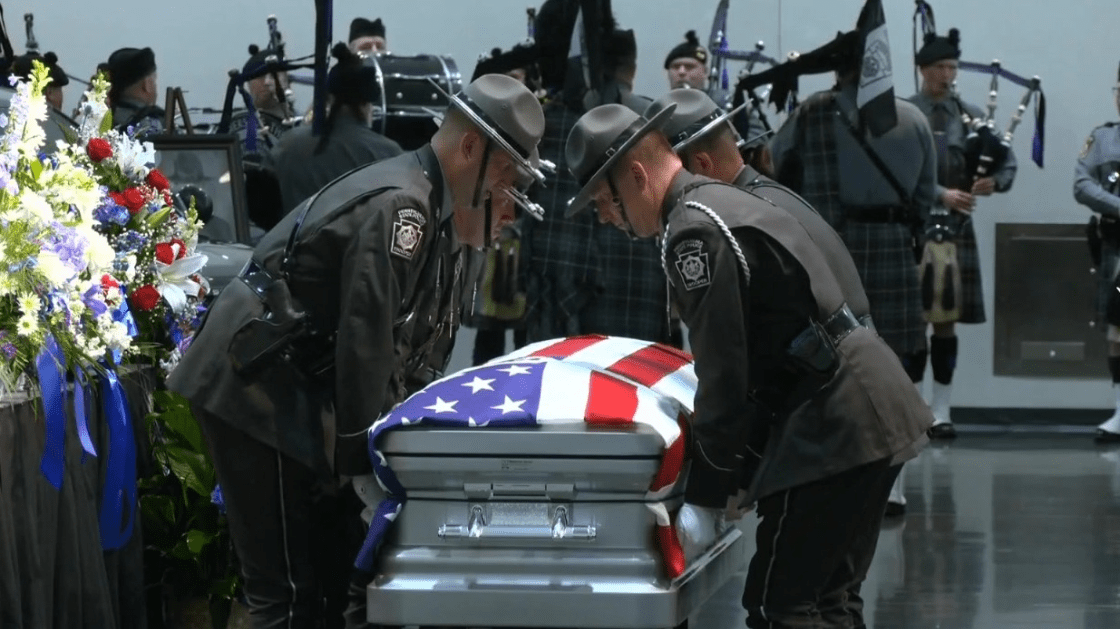 Pennsylvania State Trooper Jacques F. Rougeau Jr. laid to rest in funeral service.