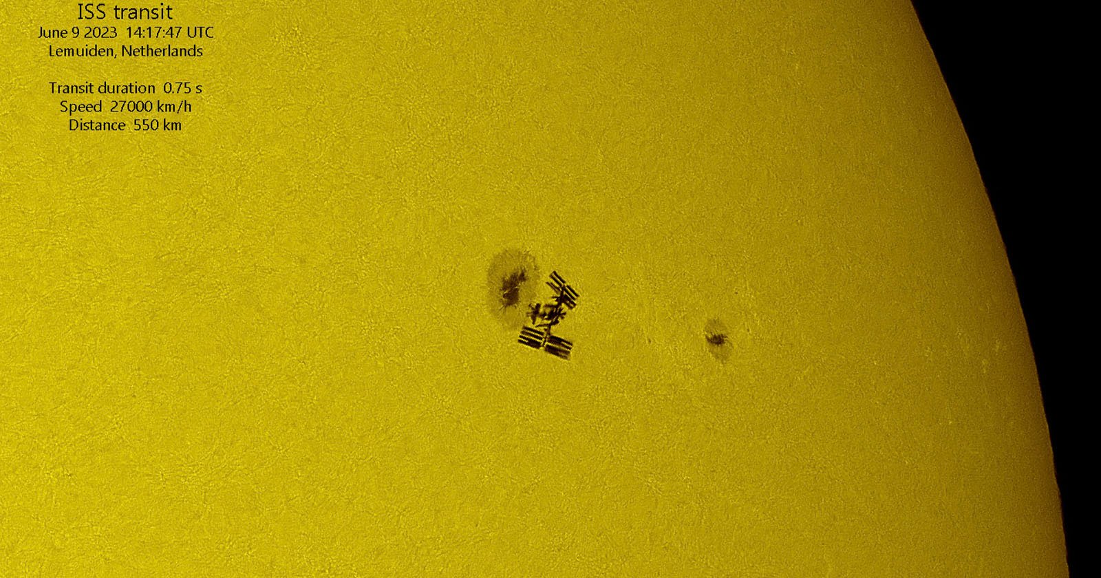 Incredible Footage of ISS Crossing the Sun During Spacewalk Captured by Photographer.