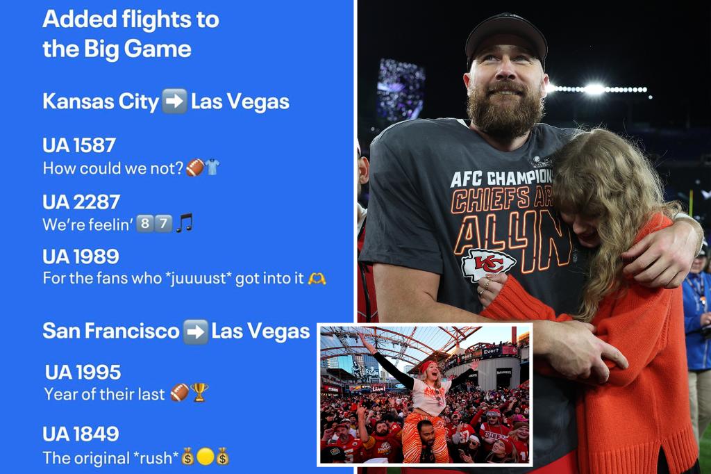 "United and American Airlines Assign Special Flight Numbers to Travis Kelce and Taylor Swift"