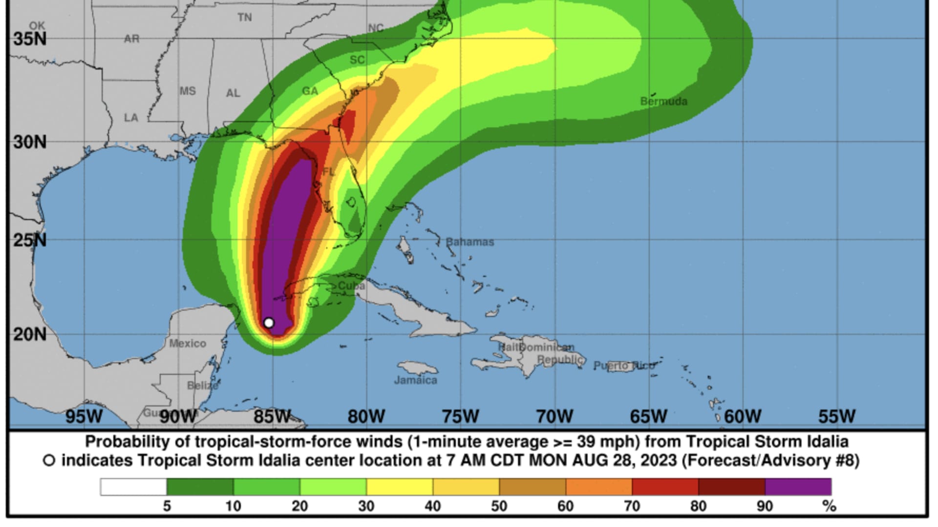 "Biden Declares State of Emergency in Florida Ahead of Tropical Storm Idalia"