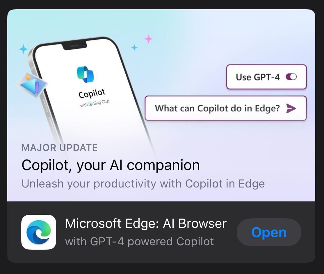 Featured image for "Microsoft Rebrands Mobile Edge as 'AI Browser' on iOS and Android"