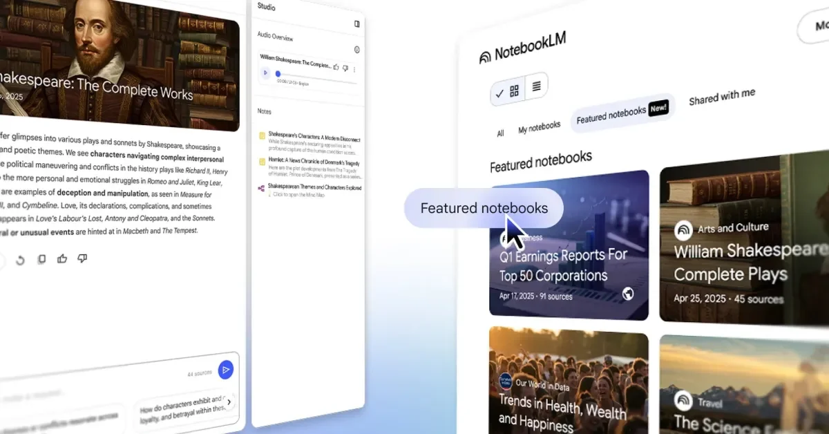 NotebookLM introduces curated featured notebooks to enhance online research