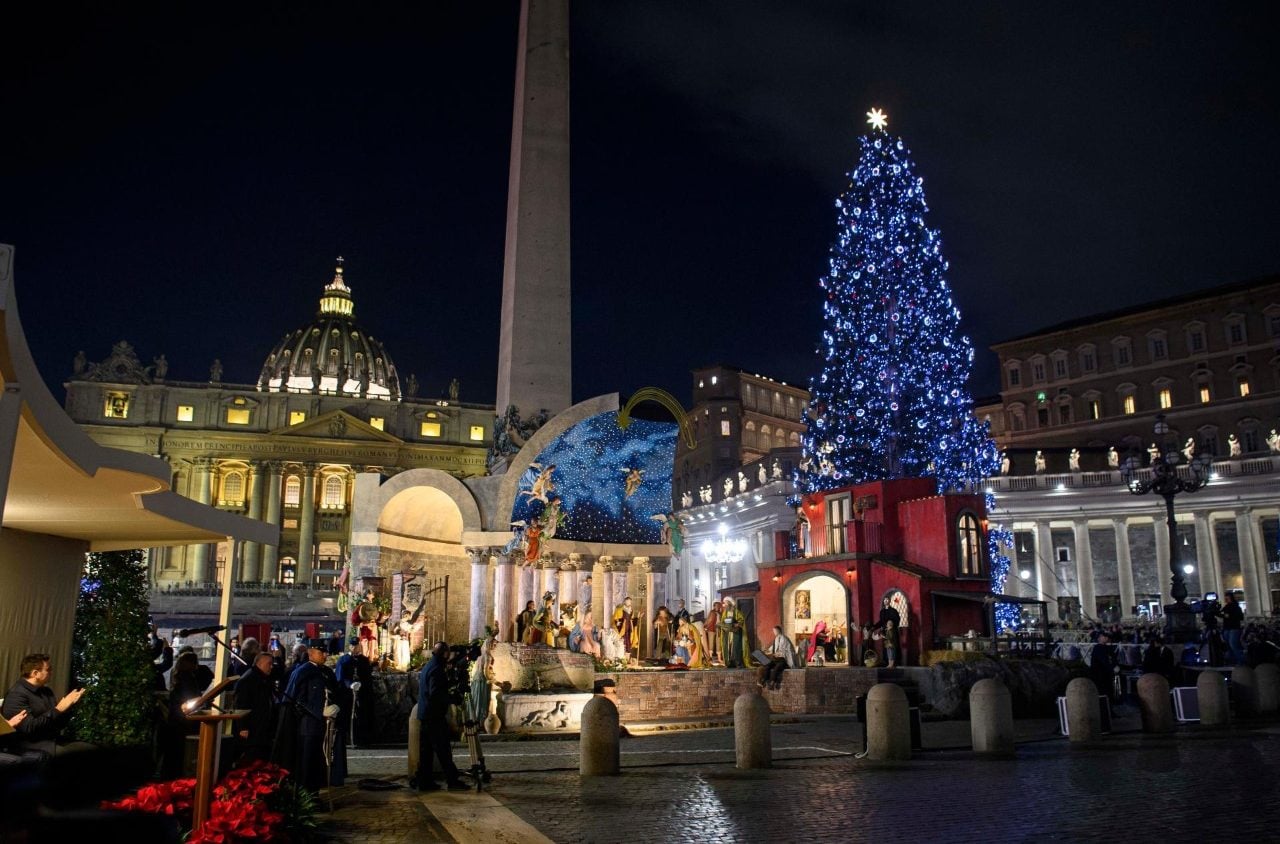 Featured image for Vatican Unveils Nativity Scene and Lights Up Christmas Tree in St. Peter’s Square