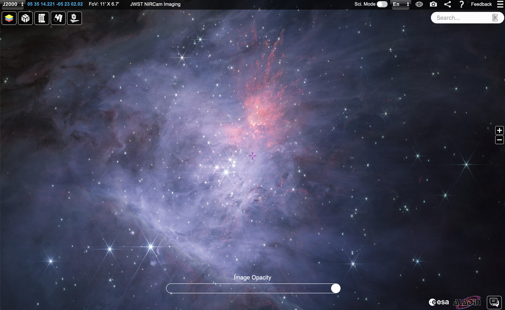 "Stunning Wide-Angle View of Orion Nebula Unveiled in ESASky"