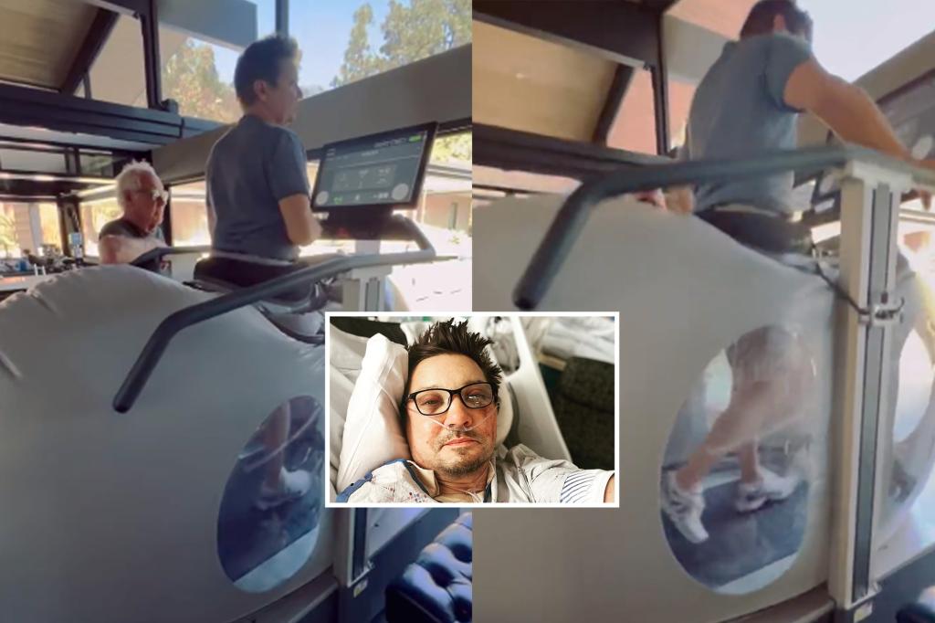 Featured image for Jeremy Renner's Recovery Progress: Walking on Anti-Gravity Treadmill After Snowplow Accident.