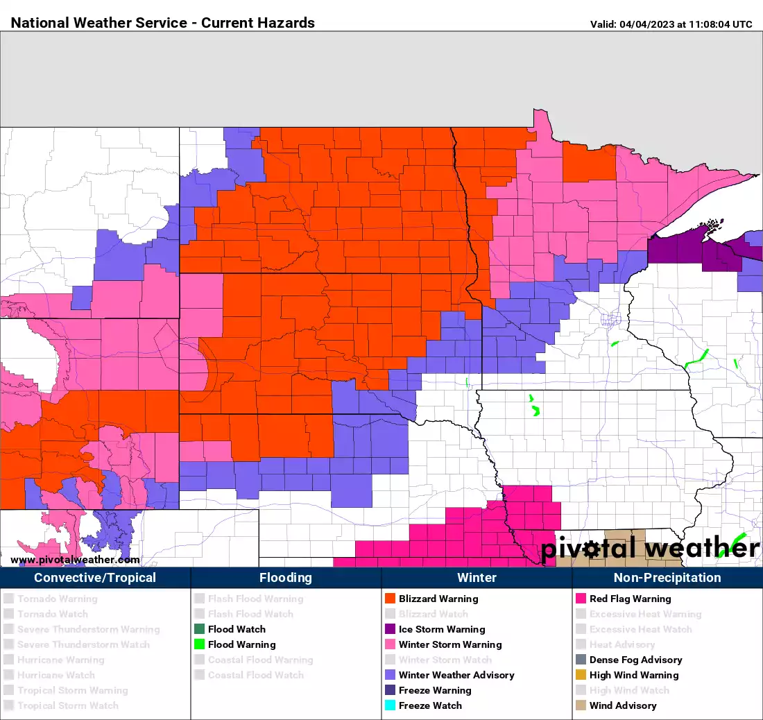 Late season winter storm brings rain and snow to Minnesota.