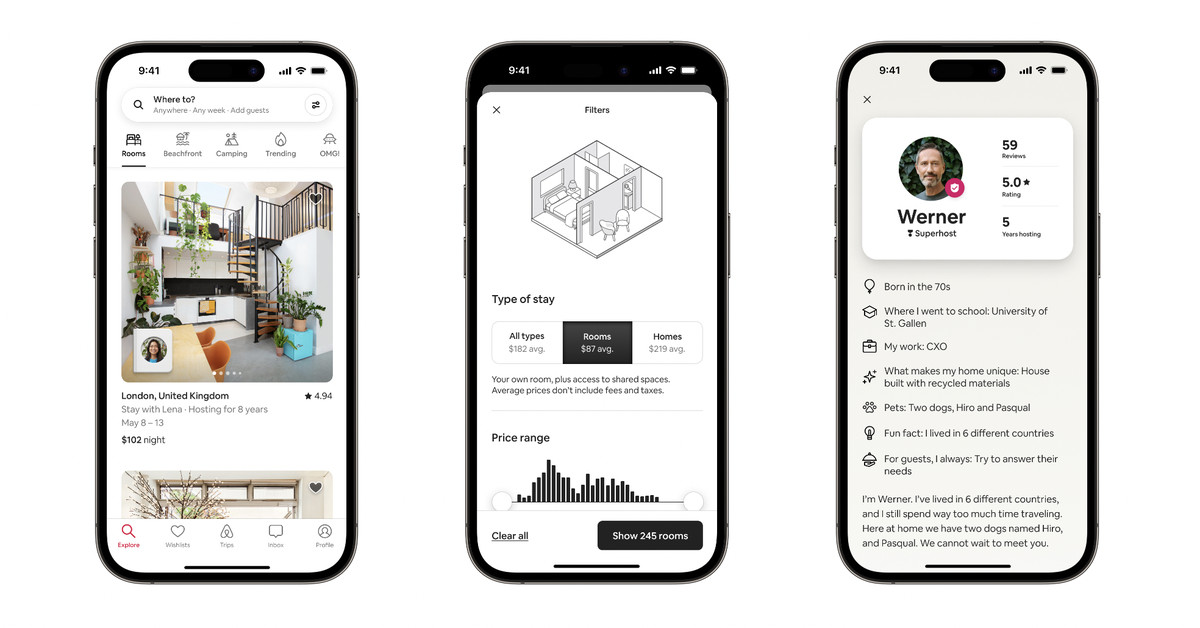 Featured image for Airbnb's Rooms category offers enhanced host information.